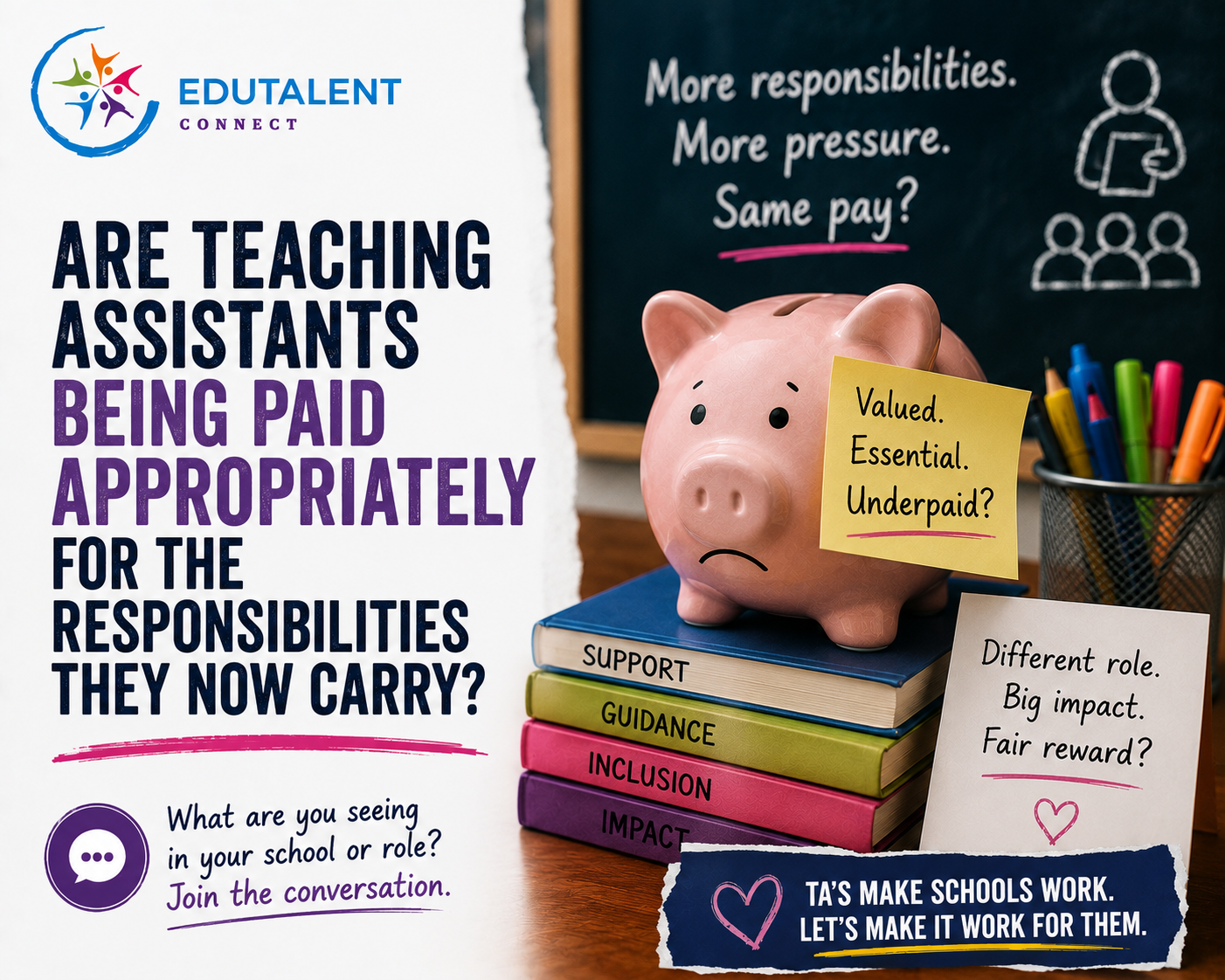 Are teaching assistants being paid appropriately for the responsibilities they now carry?
