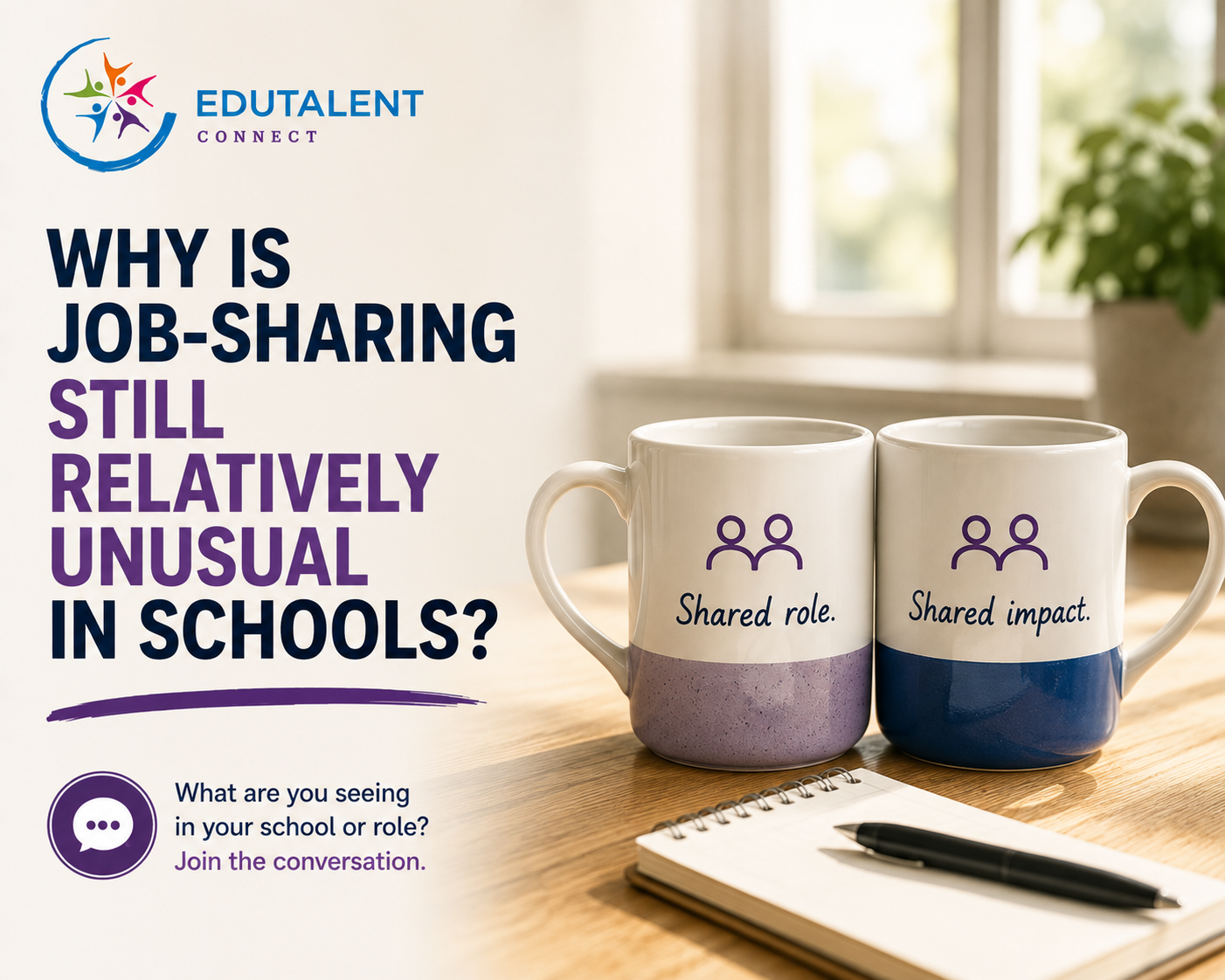 Why is job-sharing still relatively unusual in schools?