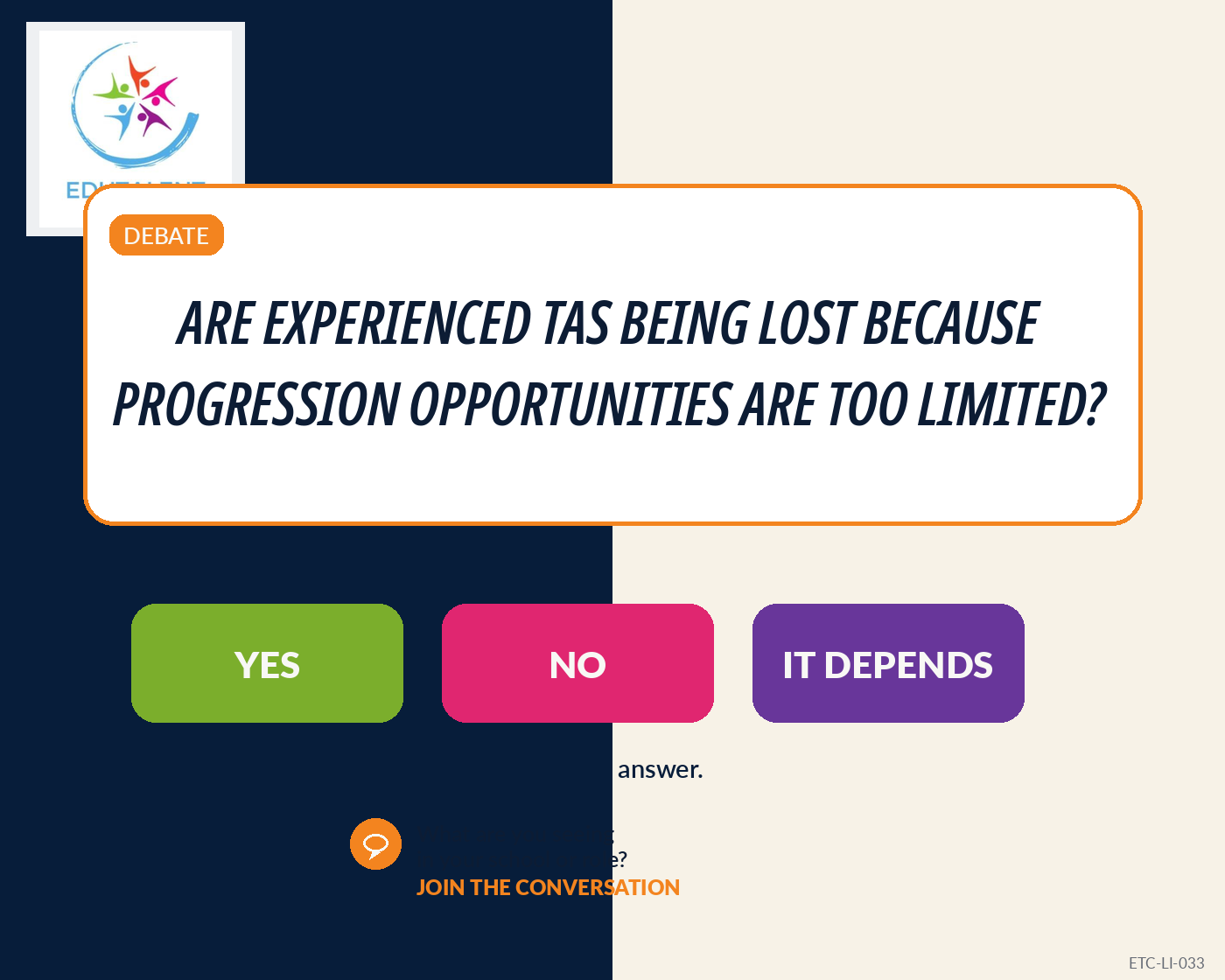 Are experienced TAs being lost because progression opportunities are too limited?