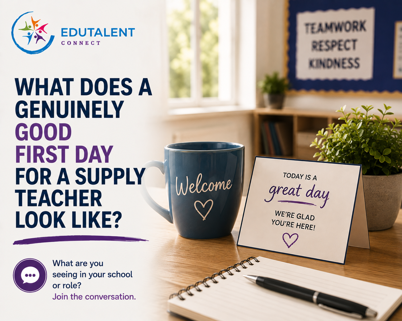 What does a genuinely good first day for a supply teacher look like?